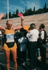 1996 Athen-Marathon - nach dem Zieleinlauf